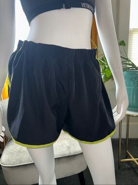 New Balance Black Athletic Shorts with Lime Trim